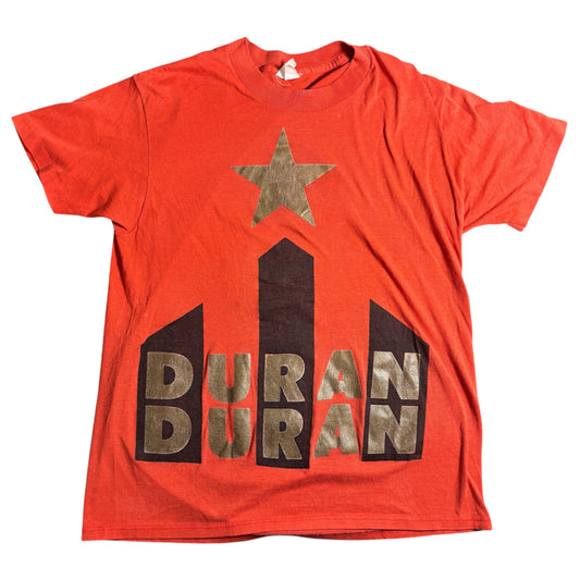 Duran Duran (1980s) – Bold Repeat Logo Graphic Tee (Large / Fits Medium)
